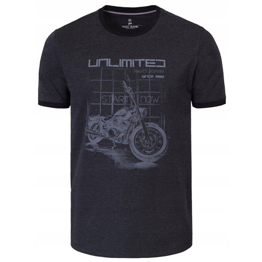 T-Shirt (Koszulka) Męska - Pako Jeans - Grafitowa, Chopper TSPJNS9racerGF ze sklepu JegoSzafa.pl w kategorii T-shirty męskie - zdjęcie 179796557