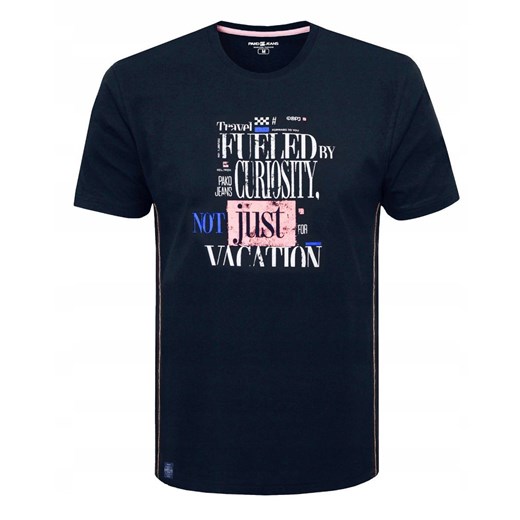 T-Shirt (Koszulka) Męska - Pako Jeans - Kolor Granatowy, Nadruk TSPJNS10travelGR ze sklepu JegoSzafa.pl w kategorii T-shirty męskie - zdjęcie 179796597