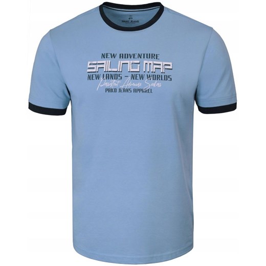 T-Shirt (Koszulka) Męska - Pako Jeans - Kolor Niebieski, Napisy TSPJNS2sailingNB ze sklepu JegoSzafa.pl w kategorii T-shirty męskie - zdjęcie 179796605