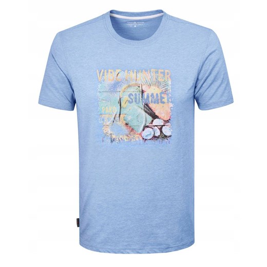T-Shirt (Koszulka) Męska - Pako Jeans - Niebieski Kolor z Printem TSPJNS21sunshineNB ze sklepu JegoSzafa.pl w kategorii T-shirty męskie - zdjęcie 179796645