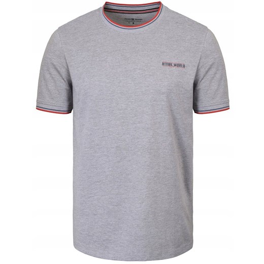 T-Shirt (Koszulka) Męska - Pako Jeans - Popielata, Drobny Nadruk TSPJNS18ertPP ze sklepu JegoSzafa.pl w kategorii T-shirty męskie - zdjęcie 179796649