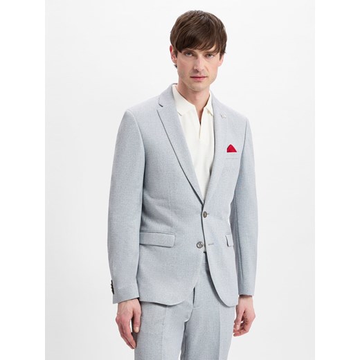 Finshley & Harding London Męska kurtka modułowa - Brixdon Mężczyźni Slim Fit jasny szary wzorzysty ze sklepu vangraaf w kategorii Marynarki męskie - zdjęcie 179796725