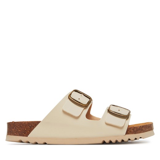 Klapki damskie Scholl płaskie beżowe bez zapięcia na lato 