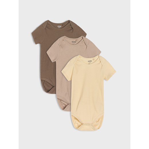 Sinsay - Prążkowane body 3 pack - kremowy Sinsay 74 Sinsay