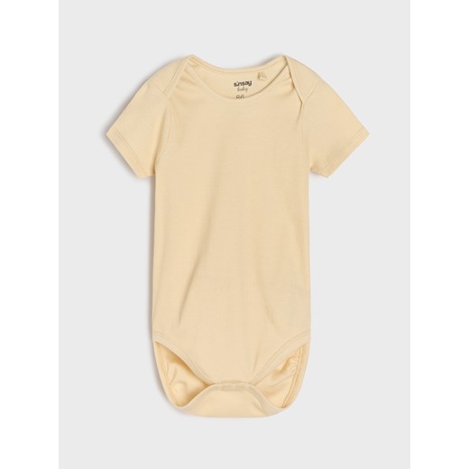 Sinsay - Prążkowane body 3 pack - kremowy Sinsay 74 Sinsay