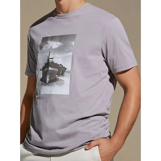 Sinsay - Koszulka z nadrukiem - szary ze sklepu Sinsay w kategorii T-shirty męskie - zdjęcie 179798929