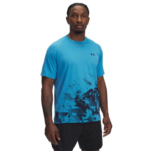 Męska koszulka treningowa Under Armour UA M Tech Fade SS - niebieska ze sklepu Sportstylestory.com w kategorii T-shirty męskie - zdjęcie 179802308