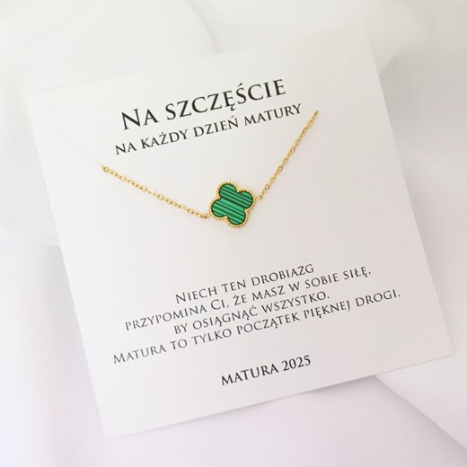 Prezent dla maturzysty z dedykacją bransoletka złota koniczynka ze sklepu otien.com w kategorii Bransoletki - zdjęcie 179802587