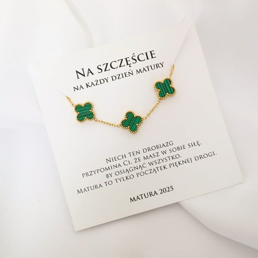 Prezent dla maturzysty z dedykacją bransoletka złota koniczynka ze sklepu otien.com w kategorii Bransoletki - zdjęcie 179802589