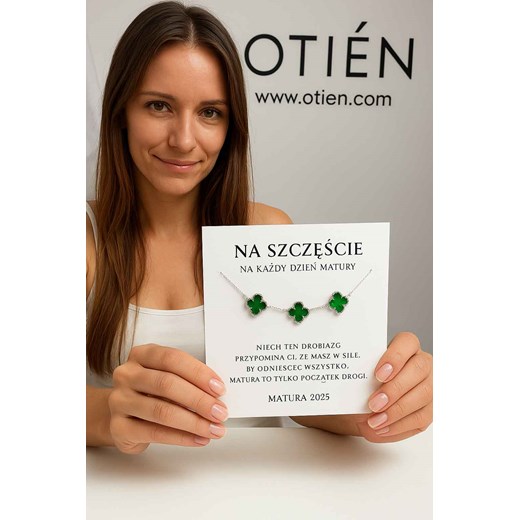 Prezent dla maturzysty z dedykacją bransoletka srebrna koniczynka ze sklepu otien.com w kategorii Bransoletki - zdjęcie 179802607