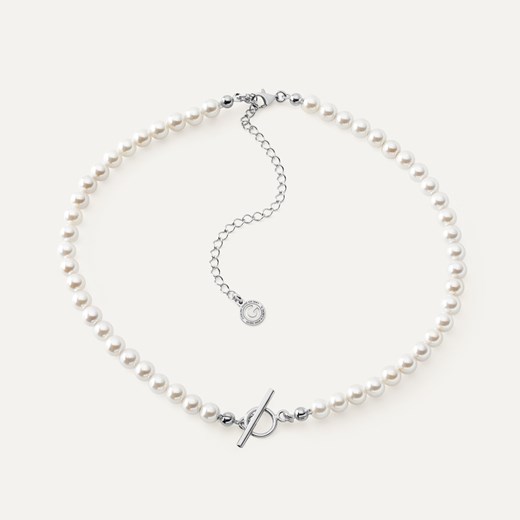 Choker z perłami GAVBARI 0,6 cm - baza do charmsów, srebro 925 w pokryciu platyną ze sklepu GIORRE w kategorii Naszyjniki - zdjęcie 179803438