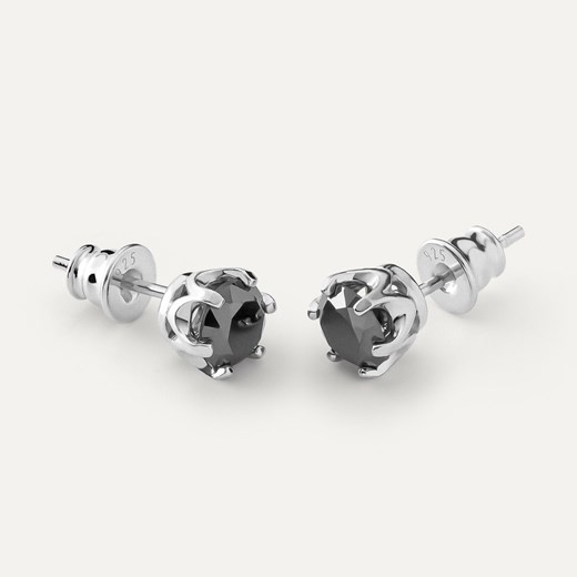 Kolczyki diament syntetyczny 6 mm, srebro 925 w pokryciu platyną ze sklepu GIORRE w kategorii Kolczyki - zdjęcie 179803549