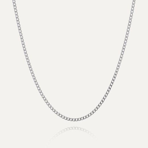 Łańcuszek pancerka diamentowana, srebro 925 w pokryciu platyną - długość 45 cm ze sklepu GIORRE w kategorii Łańcuszki - zdjęcie 179803737