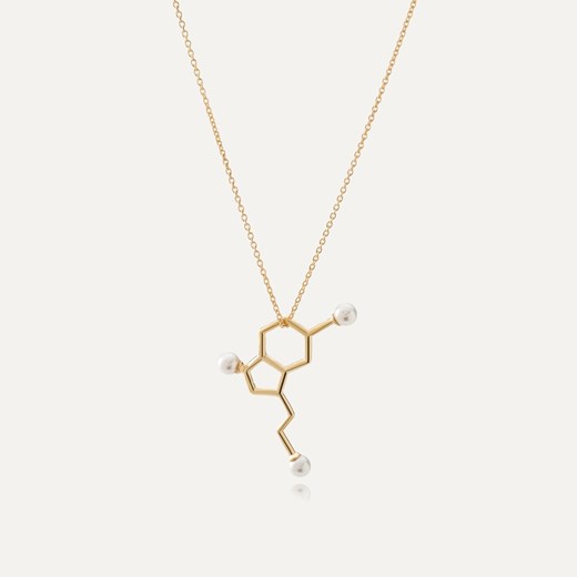 Naszyjnik serotonina z perłami GAVBARI, srebro 925 w złotym pokryciu ze sklepu GIORRE w kategorii Naszyjniki - zdjęcie 179803915