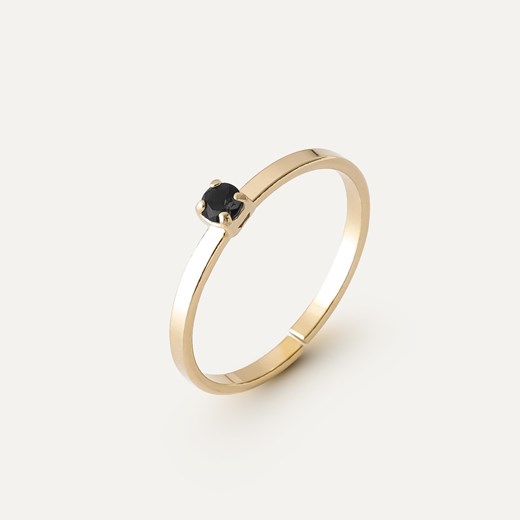 Pierścionek czarny spinel 3mm - My RING, srebro 925 Srebro - kolor pokrycia: Pokrycie żółtym 18K złotem GIORRE ze sklepu GIORRE w kategorii Pierścionki - zdjęcie 179803986