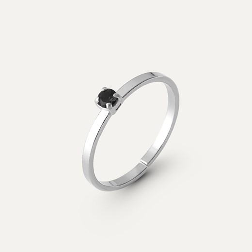 Pierścionek czarny spinel 3mm - My RING, srebro 925 w pokryciu platyną Srebro - kolor pokrycia: Pokrycie platyną GIORRE ze sklepu GIORRE w kategorii Pierścionki - zdjęcie 179803987