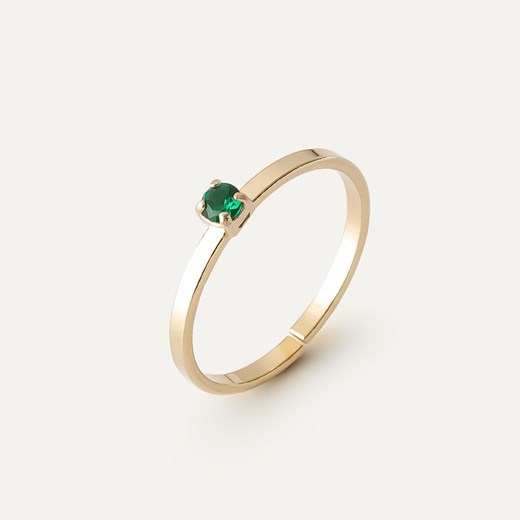 Pierścionek kryształ Nano zielony 3mm - My RING, srebro 925 w złotym pokryciu ze sklepu GIORRE w kategorii Pierścionki - zdjęcie 179803998