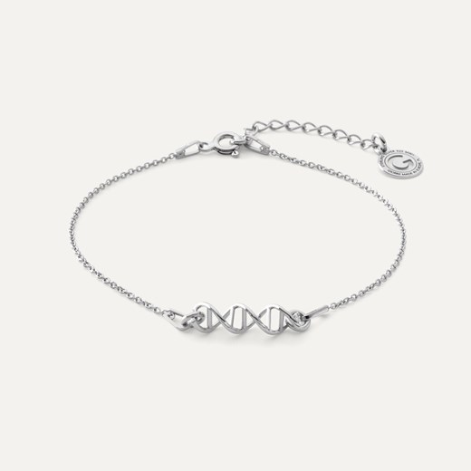 Srebrna bransoletka - wzór DNA w pokryciu platyną ze sklepu GIORRE w kategorii Bransoletki - zdjęcie 179804137