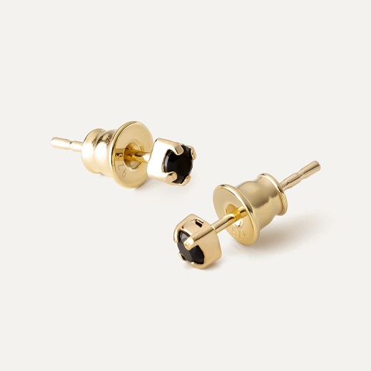 Srebrne kolczyki czarny spinel 3mm, srebro 925 pokryte 18K złotem ze sklepu GIORRE w kategorii Kolczyki - zdjęcie 179804165