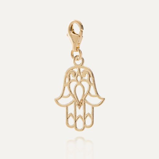 Srebrny charms hamsa ręka fatimy w złotym pokryciu ze sklepu GIORRE w kategorii Zawieszki - zdjęcie 179804289