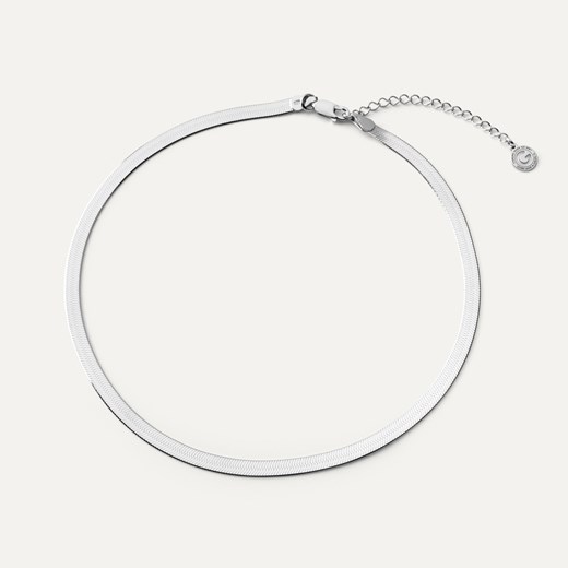 Srebrny choker - płaska taśma w pokryciu platyną ze sklepu GIORRE w kategorii Naszyjniki - zdjęcie 179804297