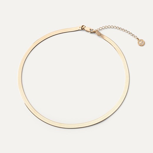 Srebrny choker - płaska taśma w złotym pokryciu ze sklepu GIORRE w kategorii Naszyjniki - zdjęcie 179804298