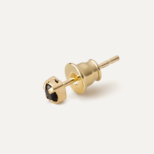 Srebrny męski kolczyk czarny spinel 3mm, srebro 925 Srebro w złotym pokryciu ze sklepu GIORRE w kategorii Kolczyki - zdjęcie 179804329