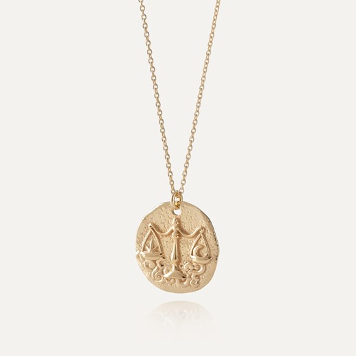 Srebrny naszyjnik znak zodiaku - waga w złotym pokryciu ze sklepu GIORRE w kategorii Naszyjniki - zdjęcie 179804449