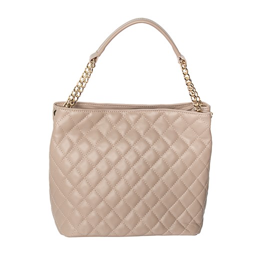 Torebka skórzana pikowana Rafallo Ylane Beżowa ze sklepu Rafallo w kategorii Torby Shopper bag - zdjęcie 179811217