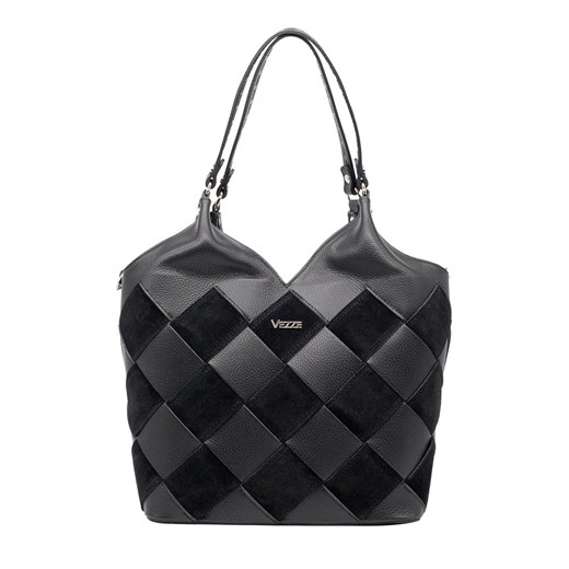 Klasyczna torebka Grace ze skóry naturalnej Czarna ze sklepu Rafallo w kategorii Torby Shopper bag - zdjęcie 179811416