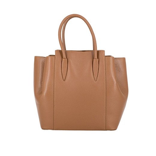 Klasyczna torebka Sarah ze skóry naturalnej Karmel ze sklepu Rafallo w kategorii Torby Shopper bag - zdjęcie 179811427