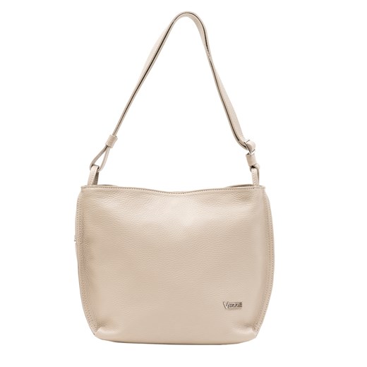 Uniwersalna torebka skórzana Vezze Suzanne Beżowa ze sklepu Rafallo w kategorii Torby Shopper bag - zdjęcie 179811449