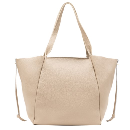 Skórzana shopperka Sophie Beżowa ze sklepu Rafallo w kategorii Torby Shopper bag - zdjęcie 179811457