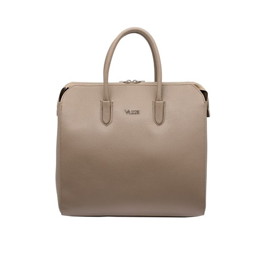 Elegancka torebka skórzana LAURA taupe ze sklepu Rafallo w kategorii Torby Shopper bag - zdjęcie 179811497