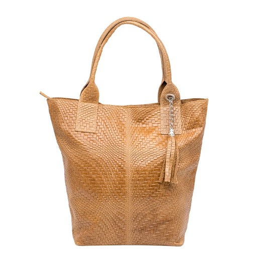 Shopperka Petra ze skóry naturalnej Karmel ze sklepu Rafallo w kategorii Torby Shopper bag - zdjęcie 179811598