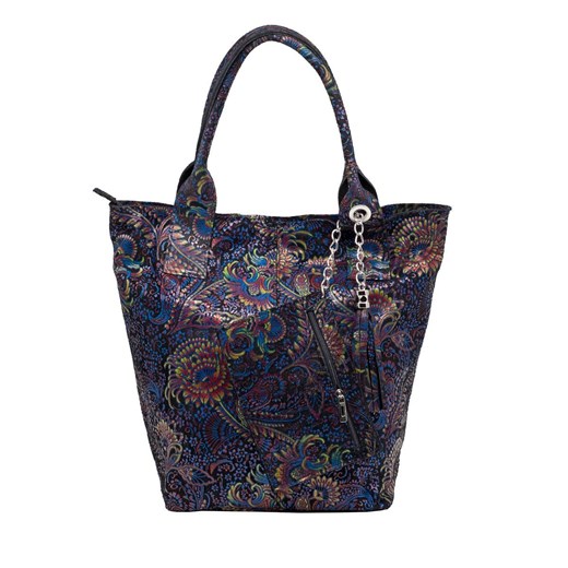 Shopperka Lara z zamszu naturalnego Czarna ze sklepu Rafallo w kategorii Torby Shopper bag - zdjęcie 179811599