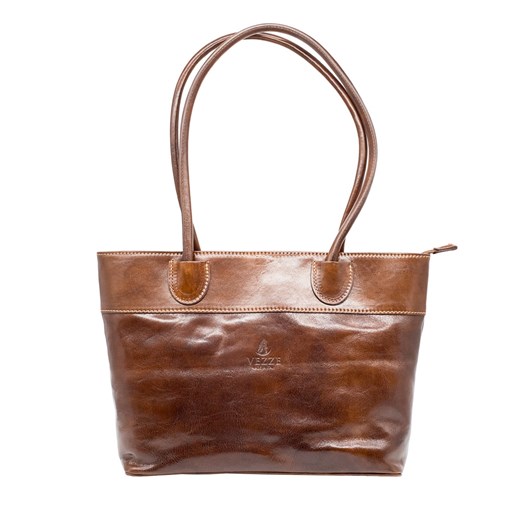 Klasyczna torebka Aria ze skóry naturalnej Brązowa ze sklepu Rafallo w kategorii Torby Shopper bag - zdjęcie 179811608