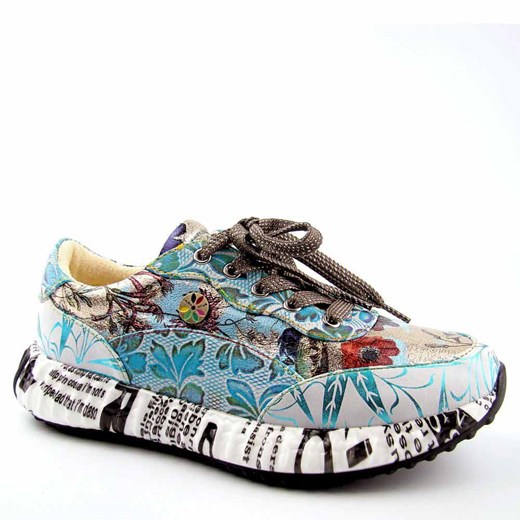 Laura Vita BURTON 31 damskie sneakersy skórzane niebieskie ze sklepu senity.pl w kategorii Buty sportowe damskie - zdjęcie 179815915