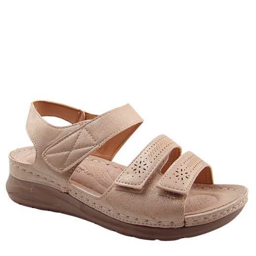 Vinceza 85170 damskie sandały wkładka skóra comfort beżowe ze sklepu senity.pl w kategorii Sandały damskie - zdjęcie 179815965