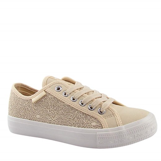 Lee Cooper LCW-25-31-3420L trampki damskie koronkowe beżowe ze sklepu senity.pl w kategorii Trampki damskie - zdjęcie 179816726