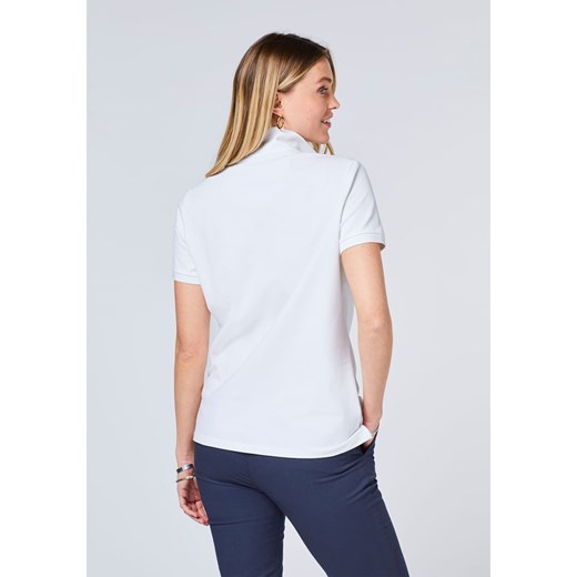Bluzka damska Polo Sylt biała z krótkim rękawem casualowa z kołnierzykiem 