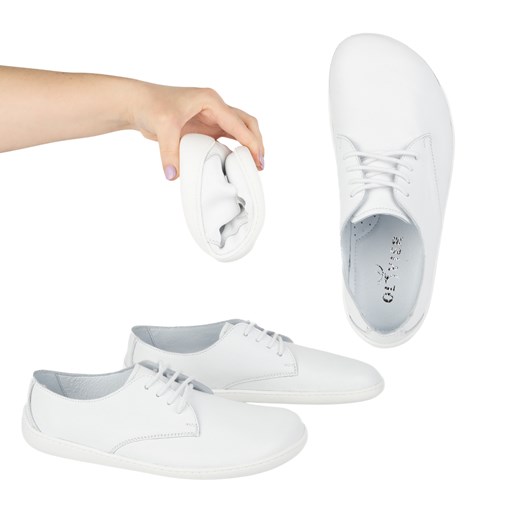 BAREFOOT Damskie minimalistyczne sneakersy 1288POL białe ze sklepu butyolivier w kategorii Półbuty damskie - zdjęcie 179823905