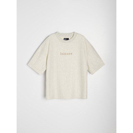 Sinsay - Bluza z krótkim rękawem - kremowy Sinsay XXL Sinsay