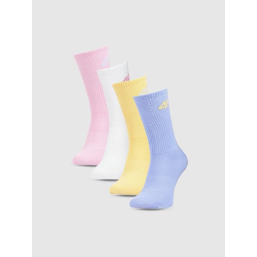 Dziewczęce skarpetki za kostkę (4-pack) 4F 4FJWSS25USOCF432 - multikolor ze sklepu Sportstylestory.com w kategorii Skarpetki dziecięce - zdjęcie 179824445