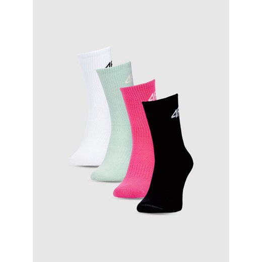Dziewczęce skarpetki za kostkę (4-pack) 4F 4FJWSS25USOCF432 - multikolor ze sklepu Sportstylestory.com w kategorii Skarpetki dziecięce - zdjęcie 179824457