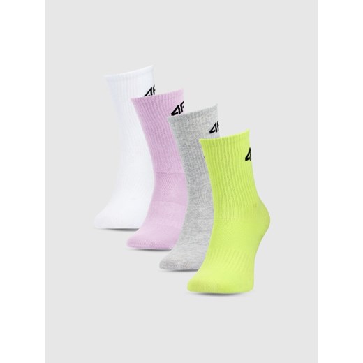 Dziewczęce skarpetki za kostkę (4-pack) 4F 4FJWSS25USOCF432 - multikolor ze sklepu Sportstylestory.com w kategorii Skarpetki dziecięce - zdjęcie 179824469