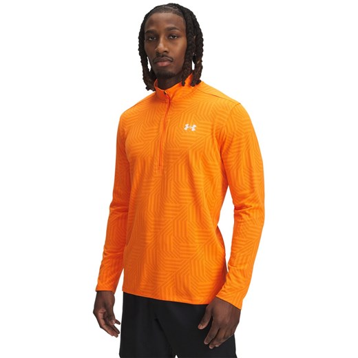 Męski longsleeve treningowy Under Armour UA Tech Vent GTessa 1/2 Zip - pomarańczowy ze sklepu Sportstylestory.com w kategorii T-shirty męskie - zdjęcie 179824619