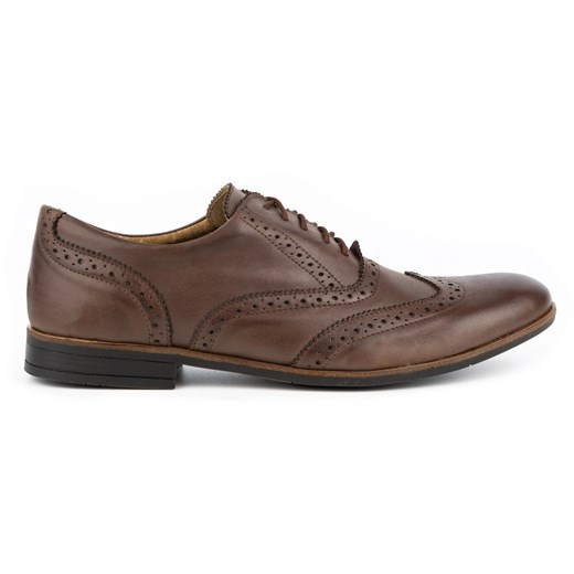Olivier Buty wizytowe skórzane Brogsy 306GT brąz mokka brązowe ze sklepu ButyModne.pl w kategorii Buty eleganckie męskie - zdjęcie 179824758