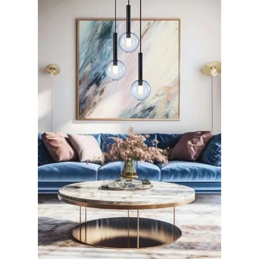 Czarna potrójna lampa wisząca - K577-Novel Lumes One Size Edinos.pl