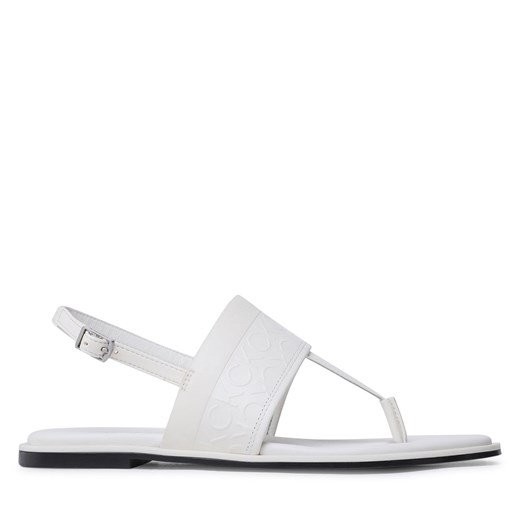 Sandały Calvin Klein Almond Tp Sandal HW0HW01536 Écru Calvin Klein 36 okazyjna cena eobuwie.pl